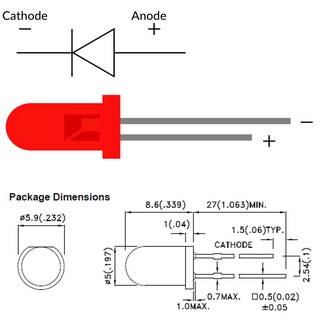 Led phủ màu 5mm (10 con)