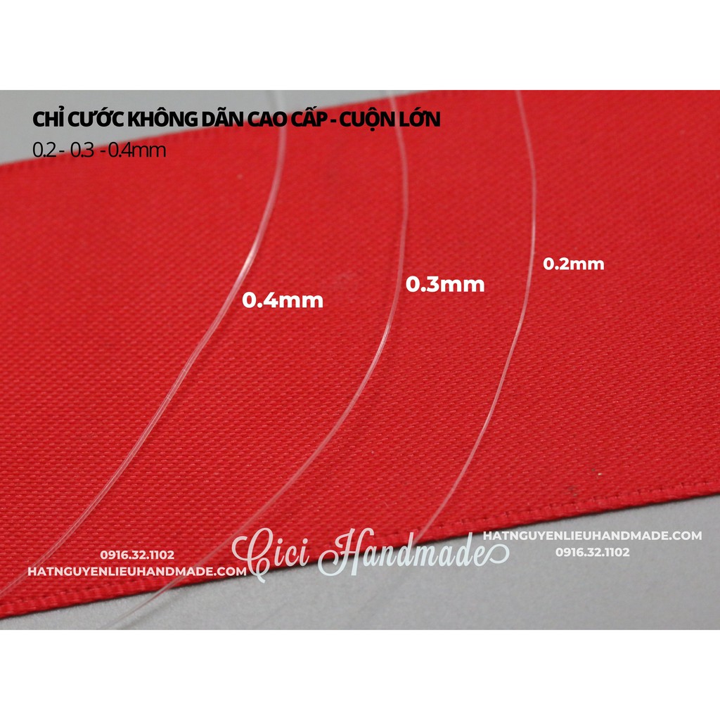 Chỉ cước trong không dãn xỏ vòng khâu túi cước câu cá - cuộn lớn chuyên làm trang sức, đính váy đá, cườm