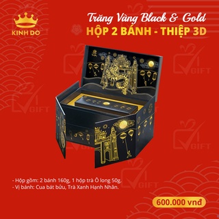Bánh trung thu kinh đô - bánh trung thu trăng vàng black & gold sơn mài - hộp 2 bánh
