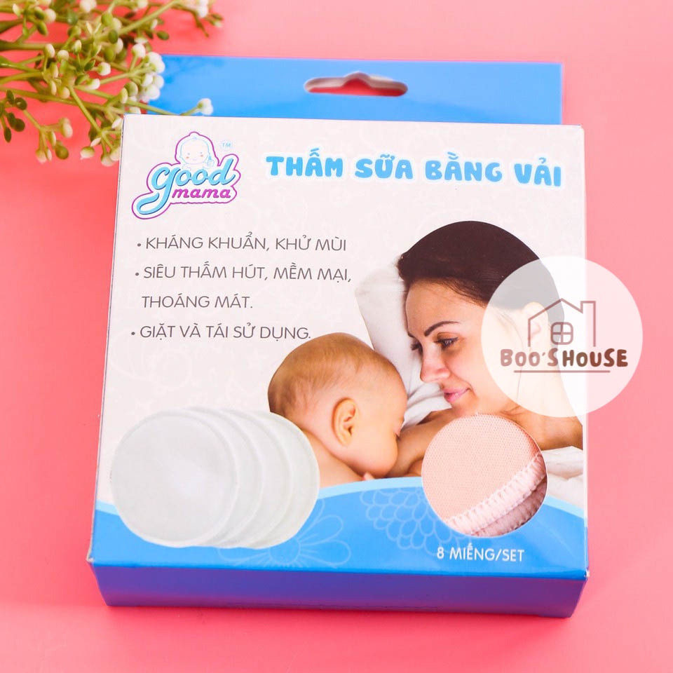Hộp 8 Miếng Lót Chống Thấm Bằng Vải GoodMama Dành Cho Bé