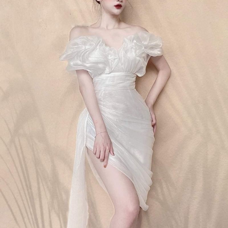 Váy trễ vai body vạt