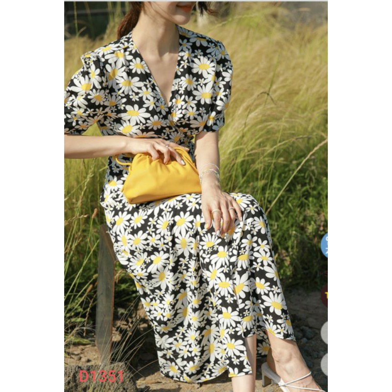 Đầm maxi hoa cúc Cati D1351