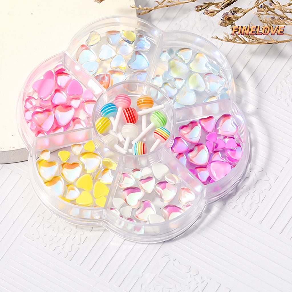 1 Hộp Phụ Kiện Trang Trí Móng Tay 3D Chống Rơi