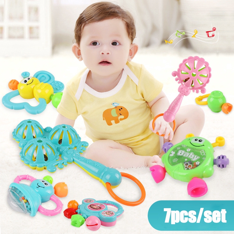 Set 7 đồ chơi lục lạc cầm tay cho bé sơ sinh