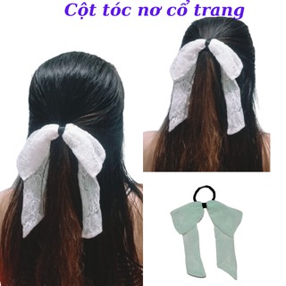 CỘT TÓC NƠ CỔ TRANG🎁CỘT TÓC NƠ REN TRẮNG🎁CỘT TÓC ĐẸP🎁HOT TREND