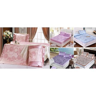 Chiếu lụa điều hòa 2m x 2m2 (kèm 2 vỏ gối)(hồng phấn, tím, nâu)