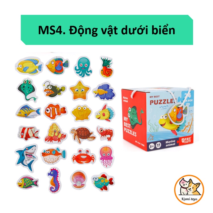 Đồ chơi xếp hình mảnh ghép 24 hình loại to đẹp cho bé thông minh Kumi toys