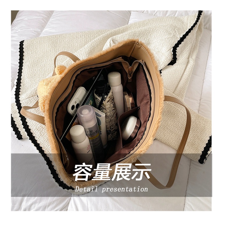 Túi Tote Đeo Vai Bằng Vải Bông Sức Chứa Lớn Mẫu 2022 Thời Trang Mùa Thu Cho Nữ