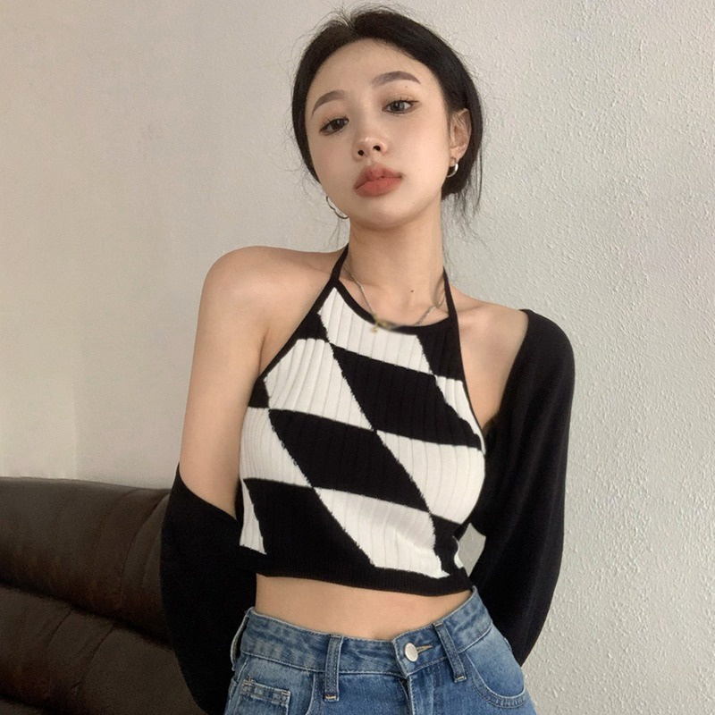 Áo Tank Top Dệt Kim Sát Nách Phong Cách Hàn Quốc