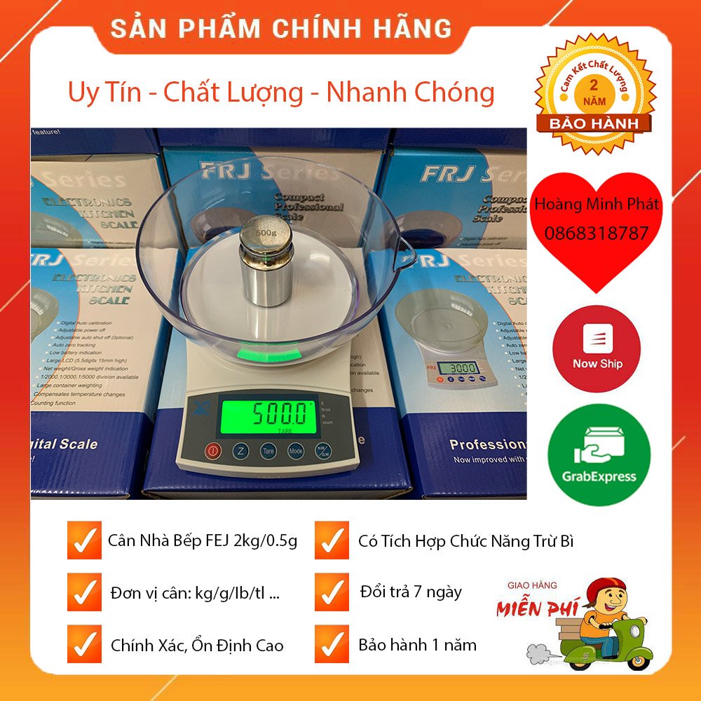 Cân Nhà Bếp Điện Tử 2kg/0.5g FRJ2000 dùng để cân gia vị, cân nông sản, cân yến, cân bưu chính, Cân đối chứng