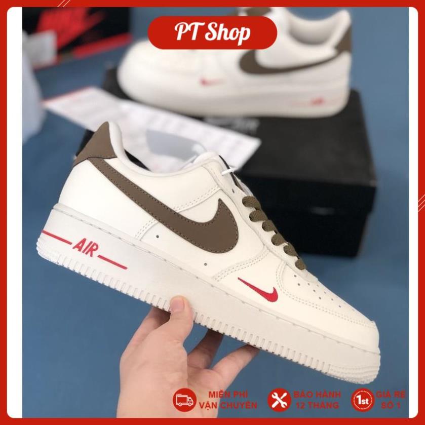 [FreeShip+ Hàng Xịn] Giày thể thao Sneaker AF1 viền nâu phiên bản cao cấp,  Giầy Fore one Gucci Full phụ kiện