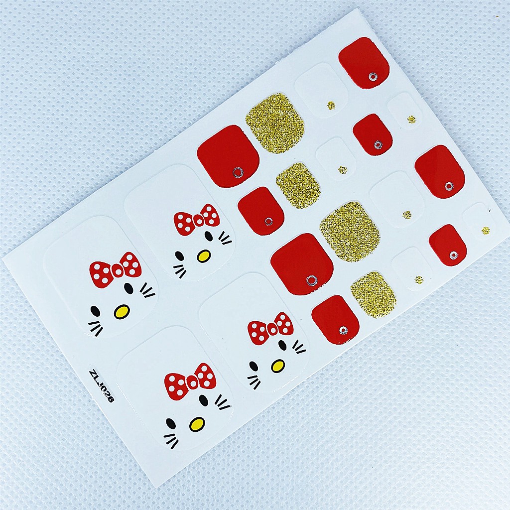 Bộ 22 Miếng Dán Móng Chân Gadis Manis Manis Bersih 3d Độc Đáo