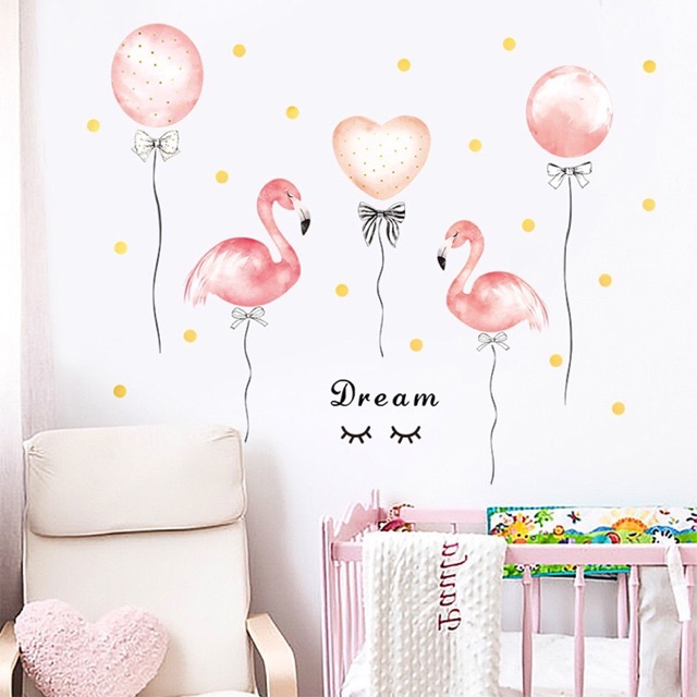 Decal trà sữa Hạc bong bóng cute