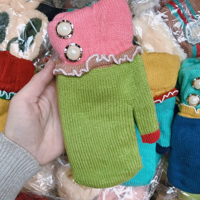 Găng Tay Len pilu giữ ấm không chia ngón chất dày dặn đẹp rất nhiều mẫu siêu xinh