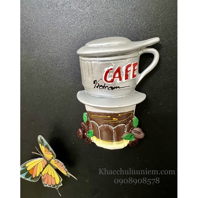 1 phin Cà phê mô hình 3D- hít nam châm lưu niệm Việt Nam - Magnet souvenir Viêt Nam