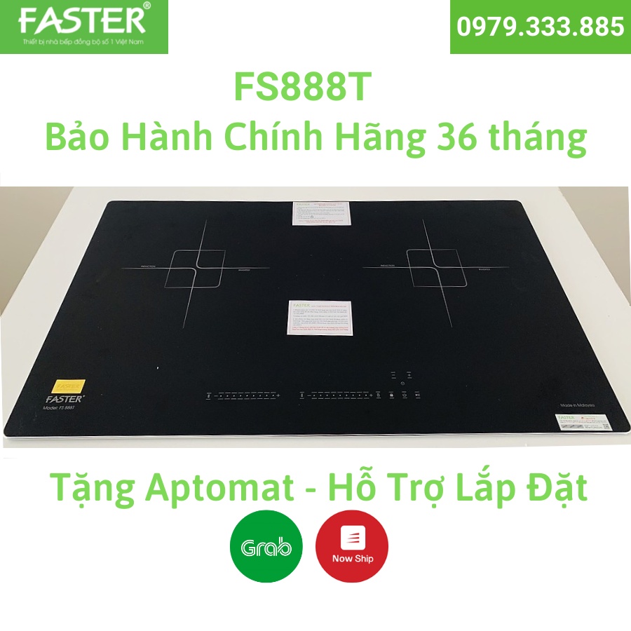 Bếp đôi điện từ Faster FS888T, bếp từ faster fs 888t, faster 888t, tiết kiệm điện, cảm ứng chống tràn, nhập Malaysia