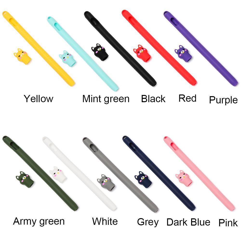 BTLIMER Hộp Đựng Bút Silicone Màu Kẹo Chống Bụi Chống Trượt Cho Pencil 1st