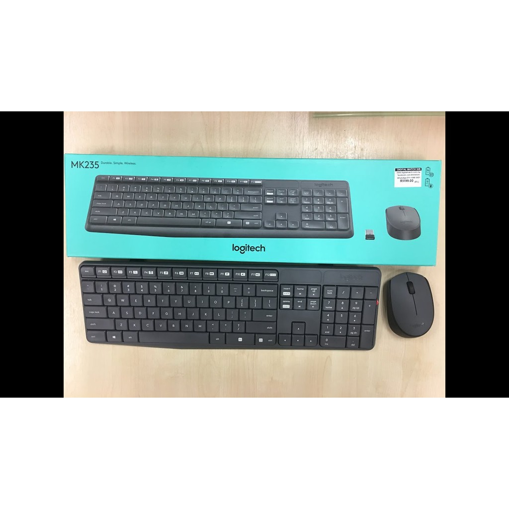 BỘ Bàn Phím + Chuột Logitech Không Dây MK235