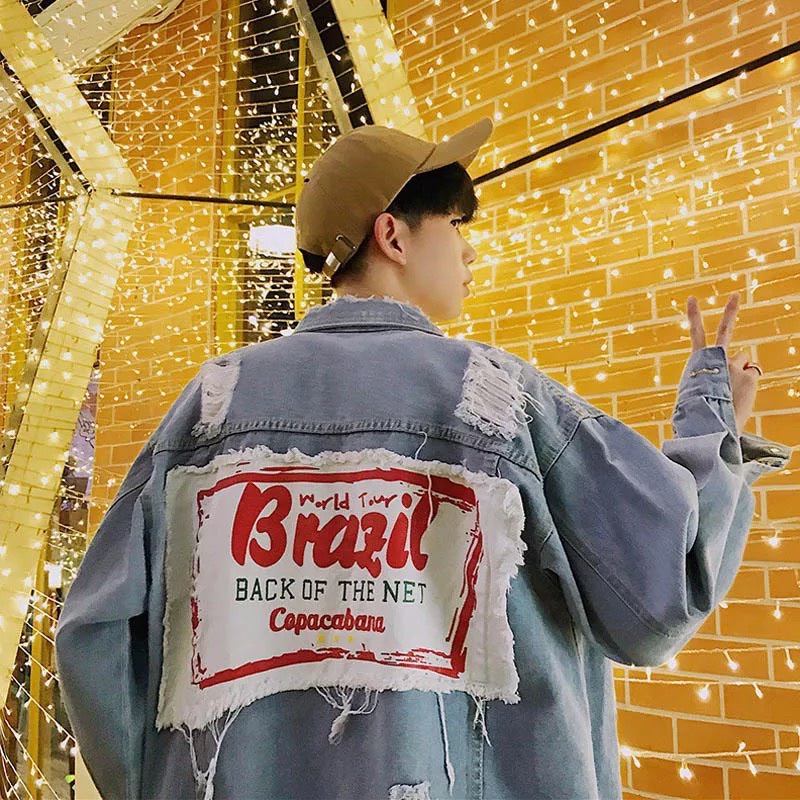 Áo khoác jeans bò brazil in denim jacket thời trang UniSex Nam nữ