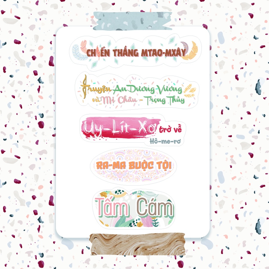 Sticker học sinh tựa bài ngữ văn 10