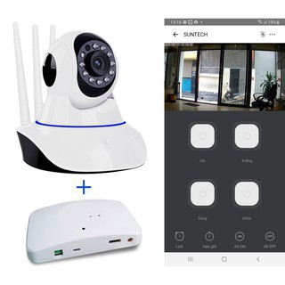 Bộ camera wifi điều khiển cửa cuốn bằng điện thoại SUNTECH