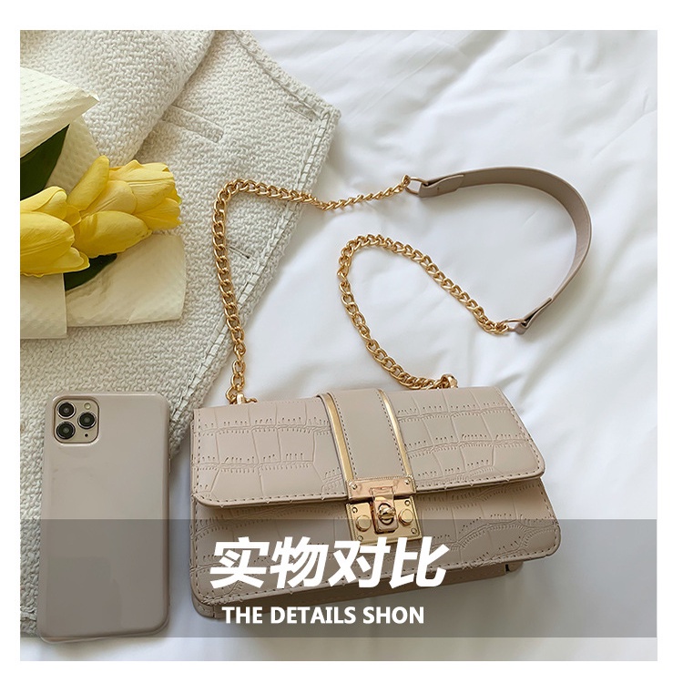 Túi Đeo JASMIN NOIR Chéo Nắp Gập Phối Dây Xích Thời Trang Dành Cho Nữ