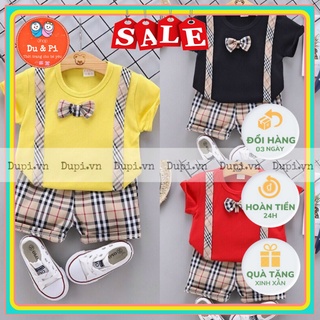 Bộ nơ công tử cho bé trai chất cotton mềm mịn