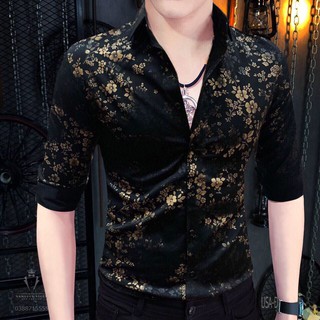 [Mã DAUT25 giảm 30% đơn 250K tối đa 10K] Áo sơ mi nam họa tiết bông hoa 3D Lụa Bóng cao cấp