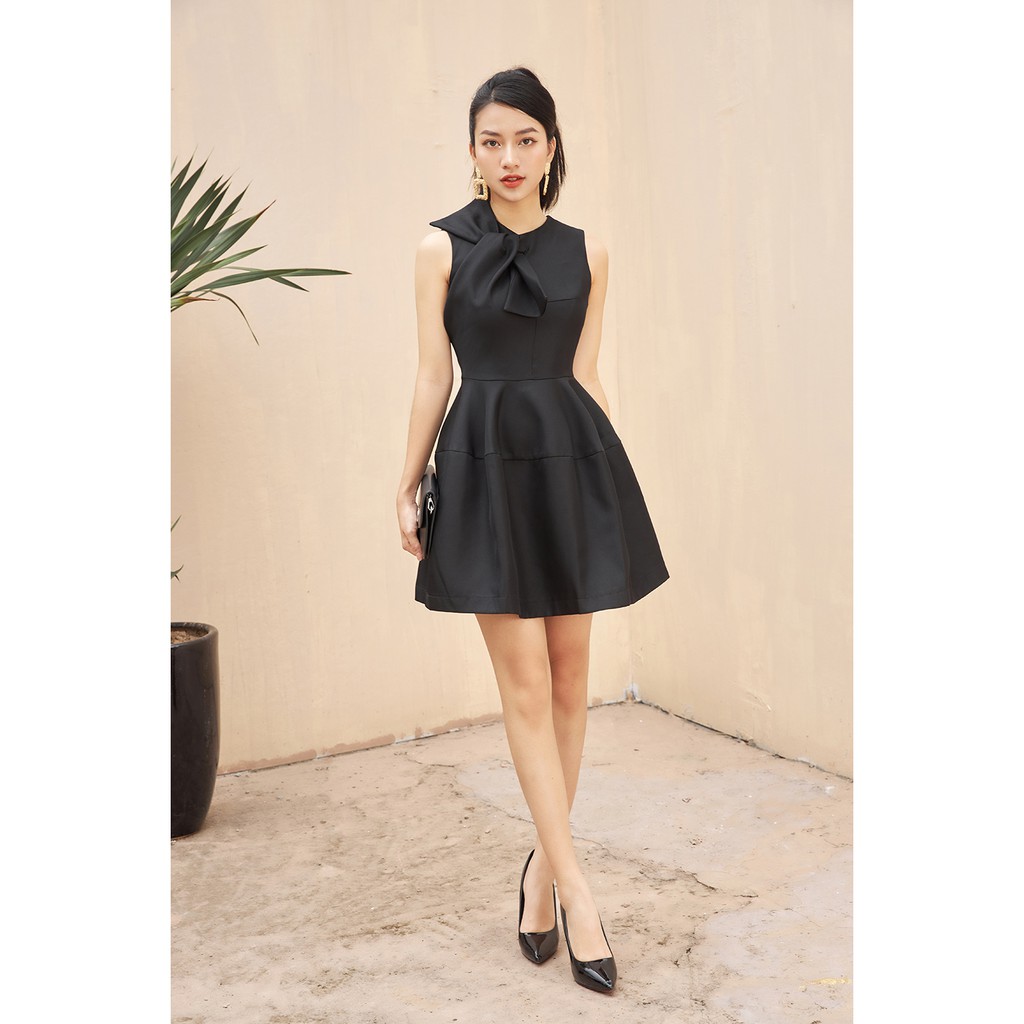 Đầm Xòe Xoắn Nơ Cổ 20 AGAIN DEW0575 | BigBuy360 - bigbuy360.vn