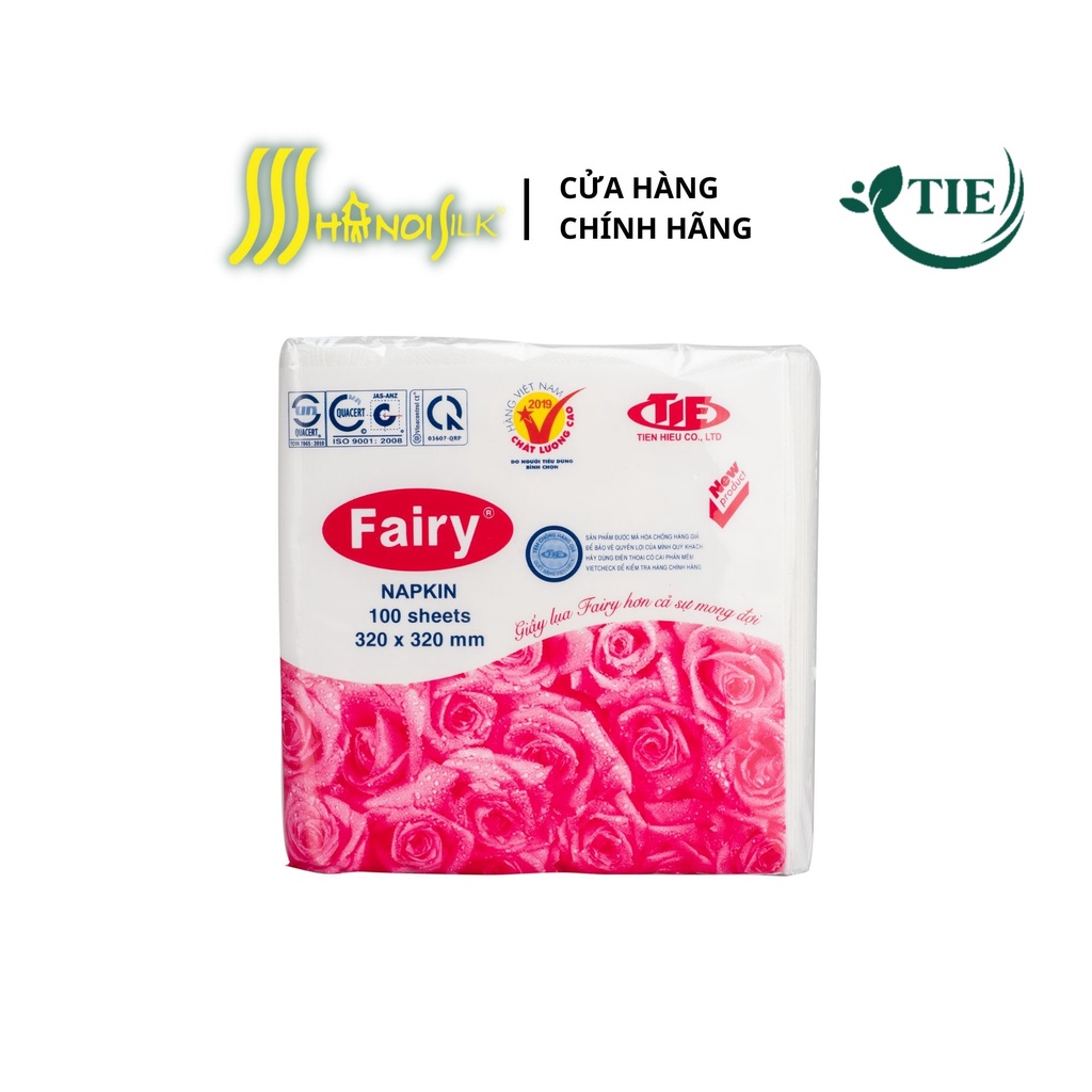 Khăn Giấy Ăn Fairy Napkin 100 Tờ 2 Lớp Cao Cấp Đa Năng, Khăn Giấy Khổ 320 x 320mm Chất Lượng Tiện Dụng Tiết Kiệm