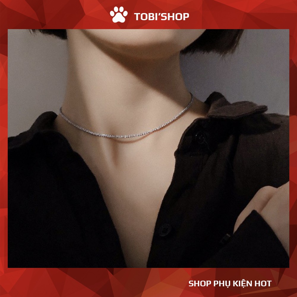 Dây chuyền chocker dành cho nữ TOBI STORE xích dạng xoắn bện dây nhỏ NO SKU 58