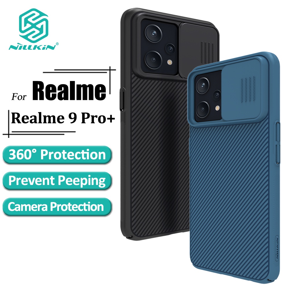 Ốp điện thoại NILLKIN bằng PC cứng chống sốc có tấm bảo vệ camera cho Realme 9 Pro Plus / 9 Pro+ / Realme 9 4G