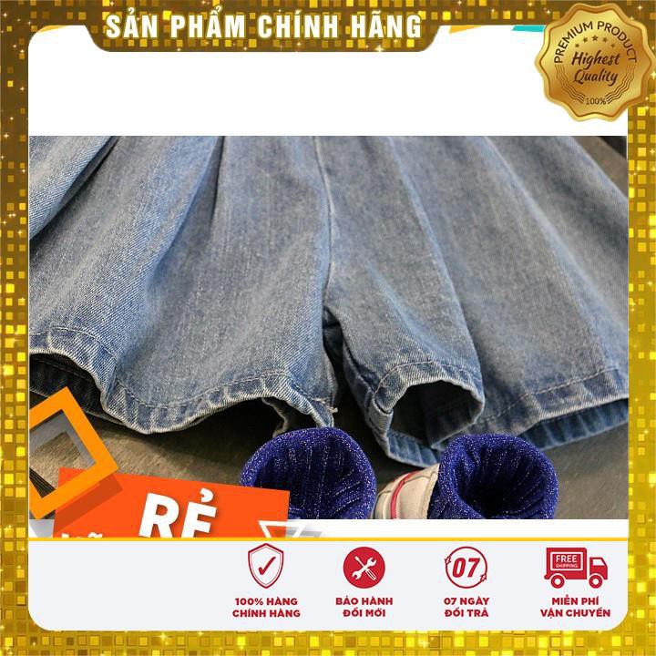 Quần bò xếp ly giả váy cho bé gái Phong cách Culottes