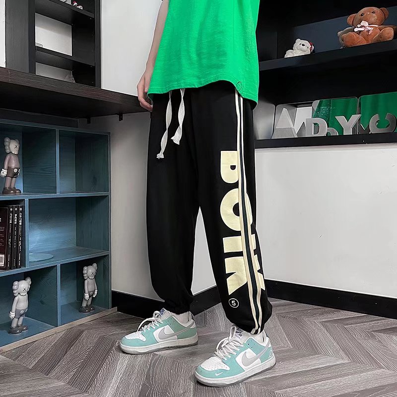 Quần Legging Dây Rút Dáng Rộng In Họa Tiết Phong Cách Hàn Quốc Thời Trang Cho Nam Và Nữ