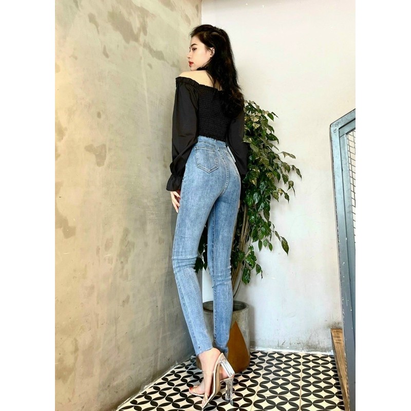 Quần jeans ôm body lưng siêu cao TÚI DÀI