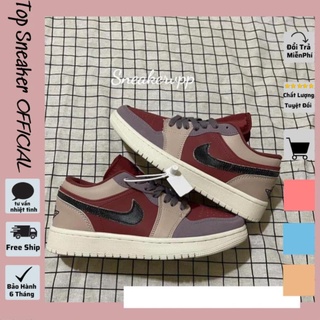 [full box-giấy gói] giày Jordan đỏ nâu kem thấp cổ cao cấp