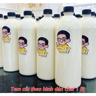 Tem nhãn decal nhựa chống nước dán chai trà sữa in theo m2 khổ A3+