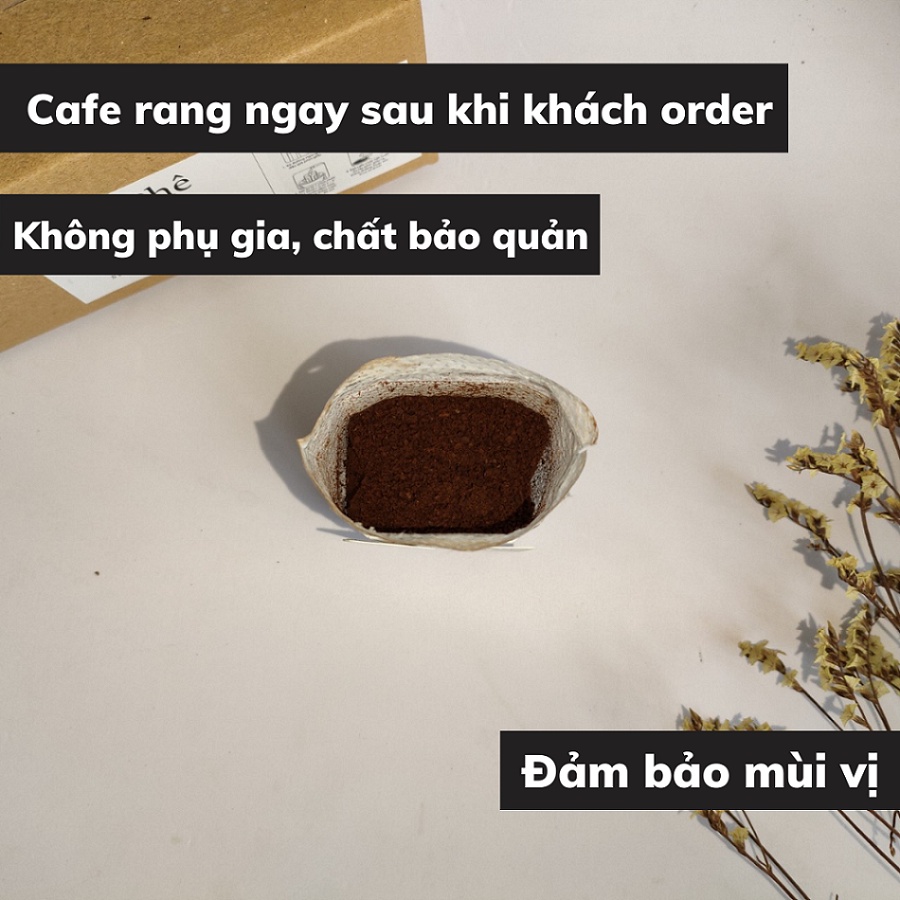 Cà phê Robusta Arabica phin giấy set 10 gói rang xay nguyên chất pha phin chuẩn vị cafe truyền thống