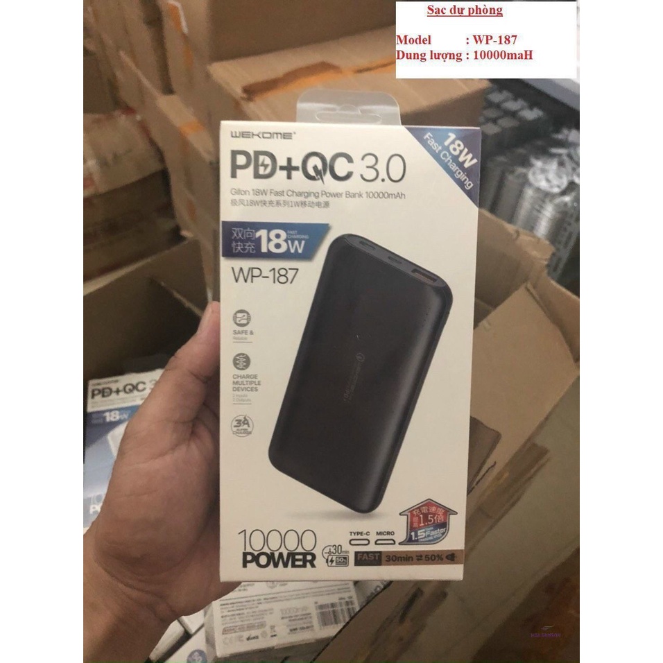 Sạc dự phòng chính hãng 10000mah 20W WP187