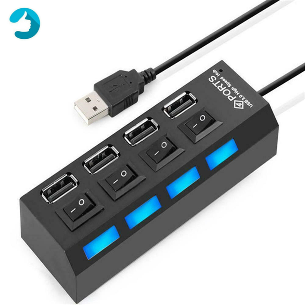 Hub chia 4 cổng USB 2.0 có công tắc dành cho máy tính để bàn