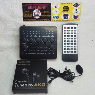Soundcard v10 plus tặng tai nghe akg & micro