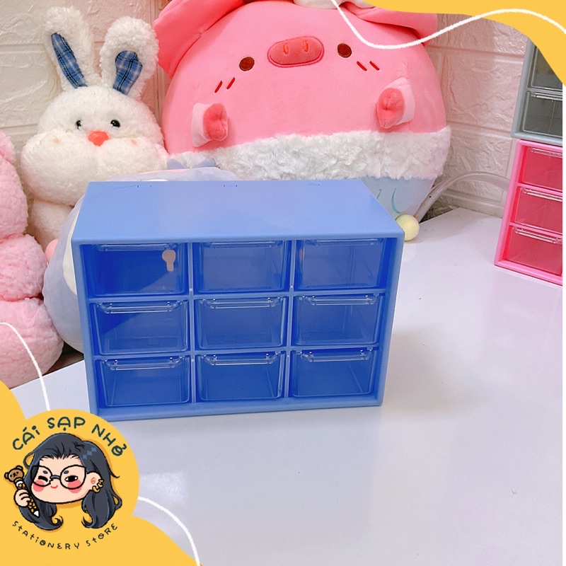 Tủ nhựa mini đa năng 9 ngăn dễ thương nhỏ nhắn 18×12×10cm | BigBuy360 - bigbuy360.vn