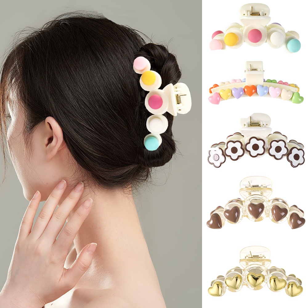 Kẹp tóc Haimeikang bằng acrylic màu kẹo ngọt thời trang phong cách hàn quốc cho nữ