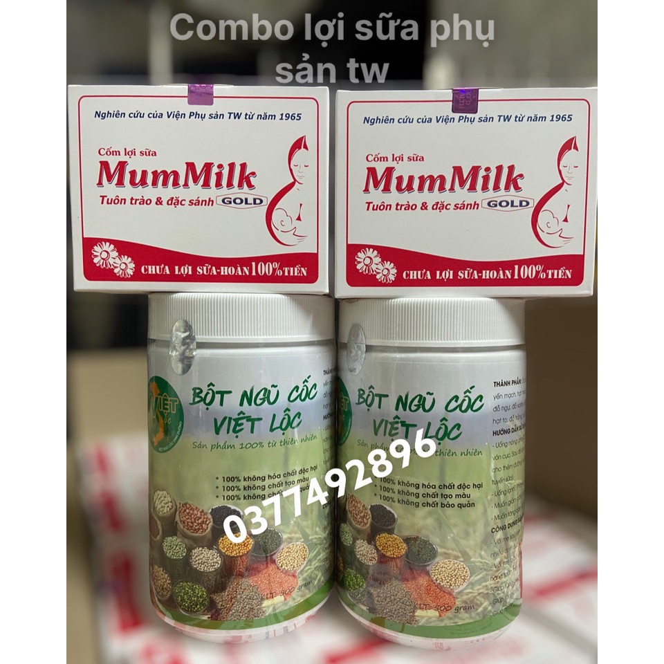 Ngũ cốc lợi sữa kèm cốm mummilkFREESHIPsữa mẹ đặc mát