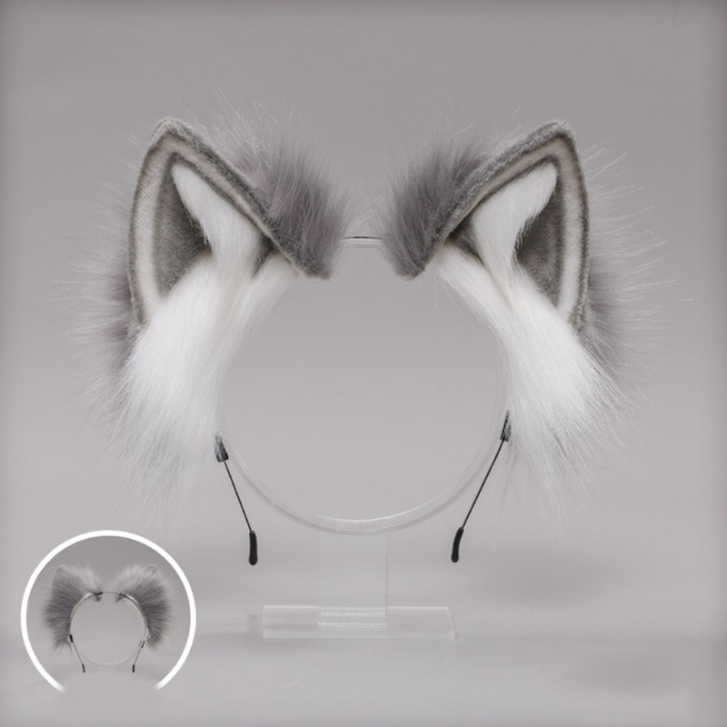 Băng Đô Tai Mèo Lông Xù Hóa Trang Halloween Cho Bé Gái