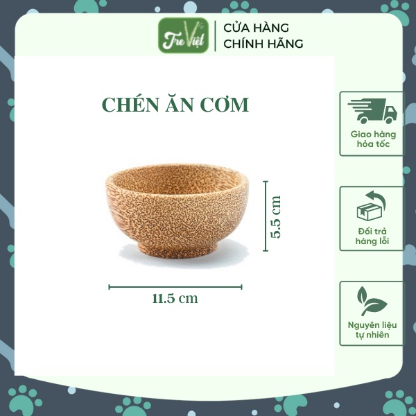 Chén gỗ dừa cao cấp/ Chén ăn cơm bằng gỗ dừa | Tre Việt