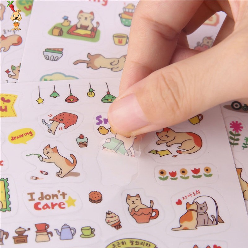 Set 6 sticker nhựa PVC xinh xắn