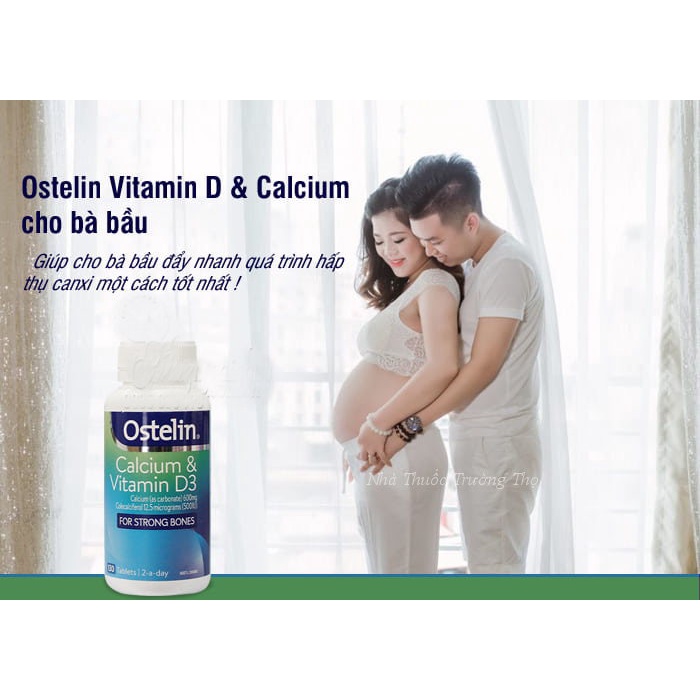 Canxi bầu Úc Ostelin Calcium & Vitamin D3 130 viên, date mới