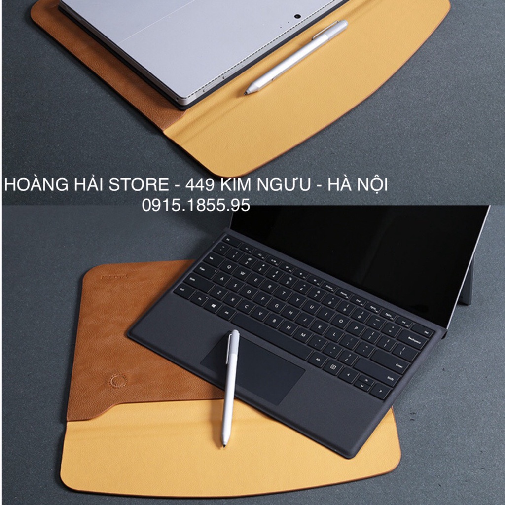 Bao da chống sốc cao cấp cho macbook, laptop, surface kèm ví đựng phụ kiện