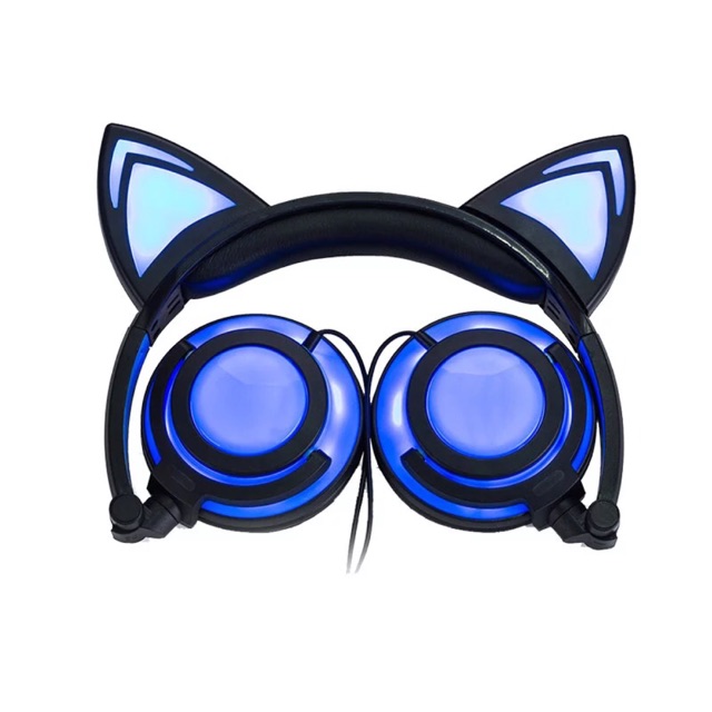 Tai nghe Headphone tai mèo cute cat for Girls có Led phát sáng